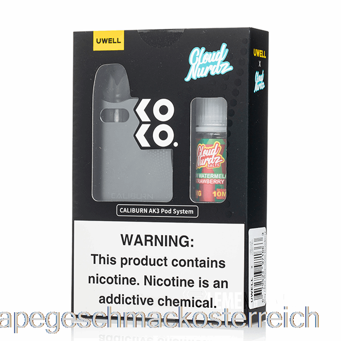 Uwell X Dv Caliburn Ak3 Kit + 50 Mg Nic Salt [grau] Cloud Nurdz – Saurer Wassermelonen-erdbeer-vape-geschmack